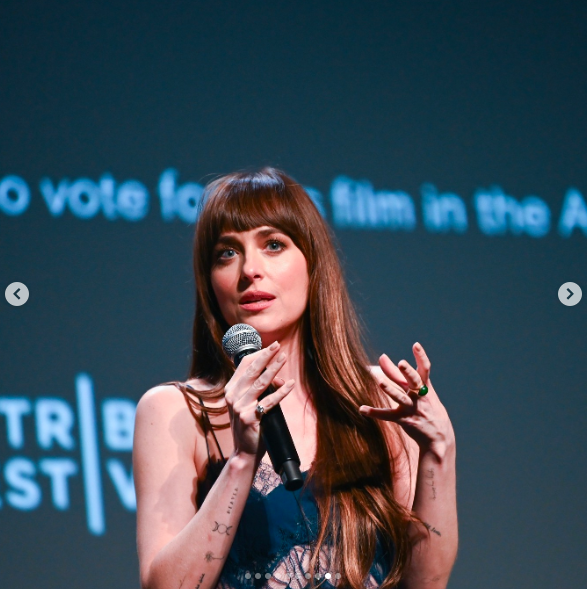 Dakota Johnson speaking at the "Daddio" premiere during the Tribeca Festival, posted on June 11, 2024 | Source: Instagram/tribeca