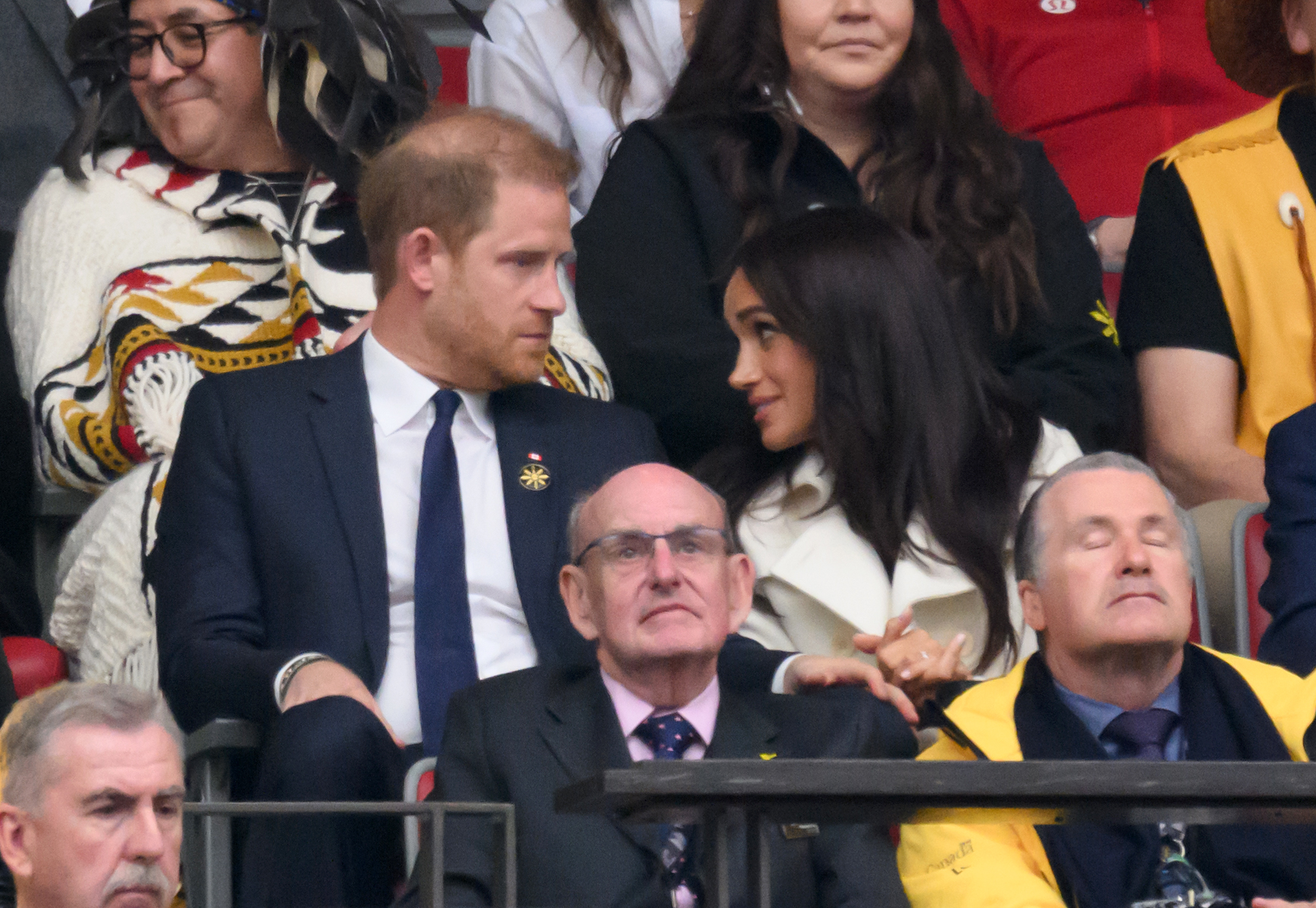 The Duke and Duchess of Sussex during the opening ceremony of the 2025 Invictus Games at BC Place on February 8, 2025, in Vancouver, British Columbia, Canada | Source: Getty Images