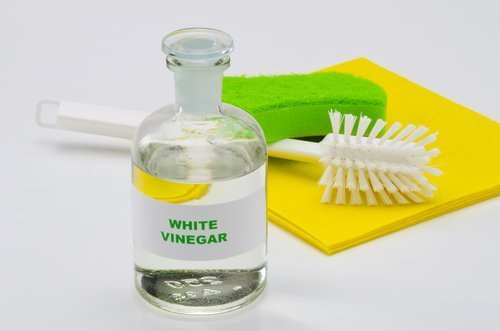 White vinegar in a glass bottle.| Photo: Shutterstock