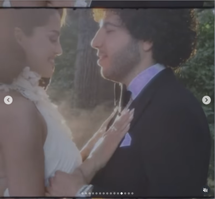 The moment Benny Blanco pushes his wife, Selena Gomez's hand down, from a post dated September 28, 2205 | Source: Instagram/selenagomez
