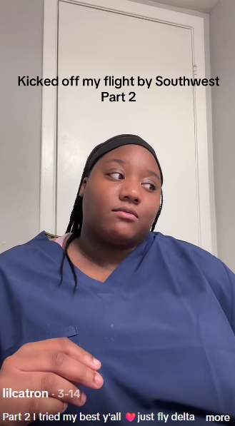 The Houston native said the supervisor's words left her in tears at the departure gate. | Source: TikTok/@lilcatron
