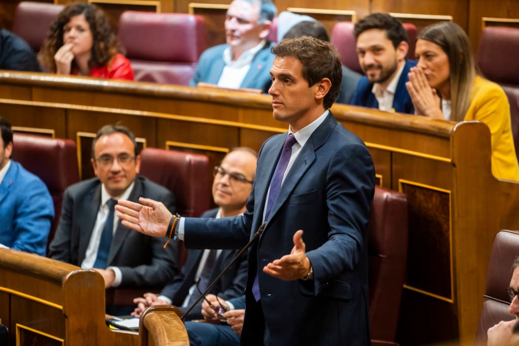 Albert Rivera durante la sesión plenaria de apertura. | Fuente: Getty Images