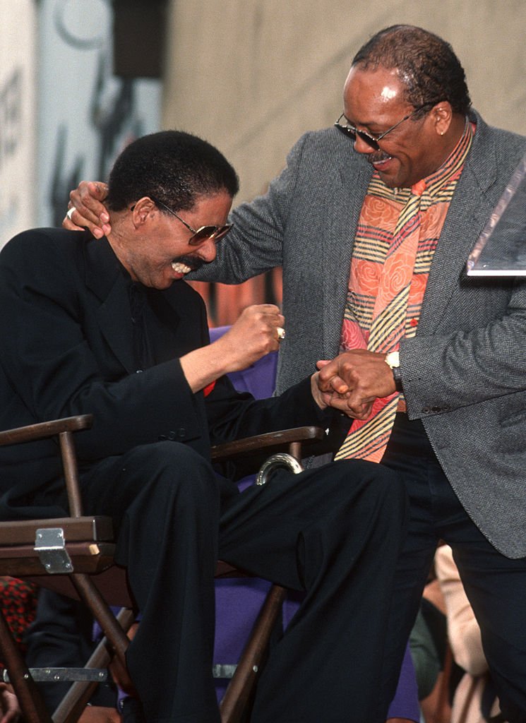 Richard Pryor and Quincy Jones during Richard Pryor's reception of the 1,984th Hollywood Star, May 1993 | Source: Getty Images