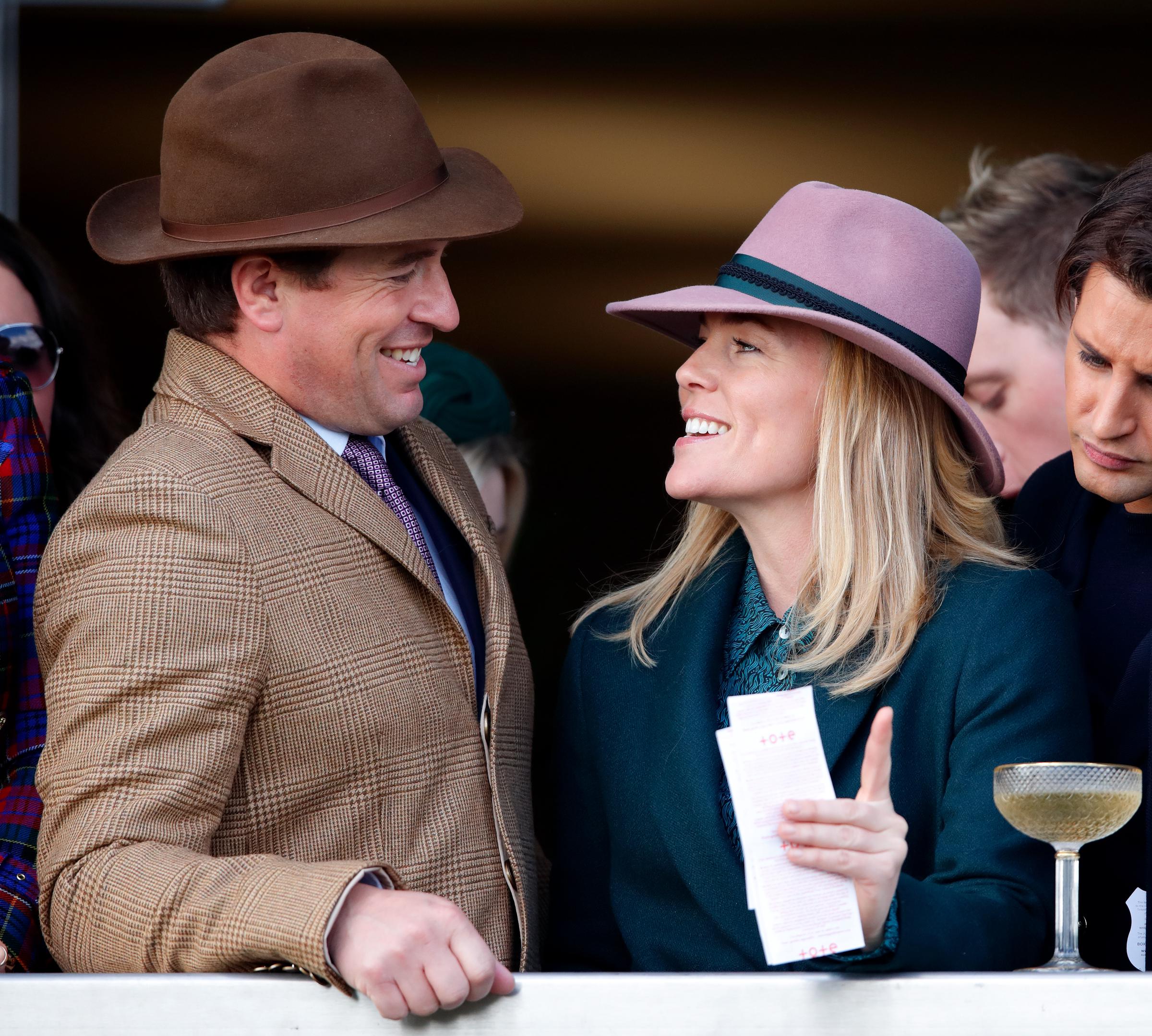 Peter and Autumn Phillips watch the racing as they attend Day Four of "Gold Cup Day" of the Cheltenham Festival 2020 at Cheltenham Racecourse on 13 March in England. | Source: Getty Images