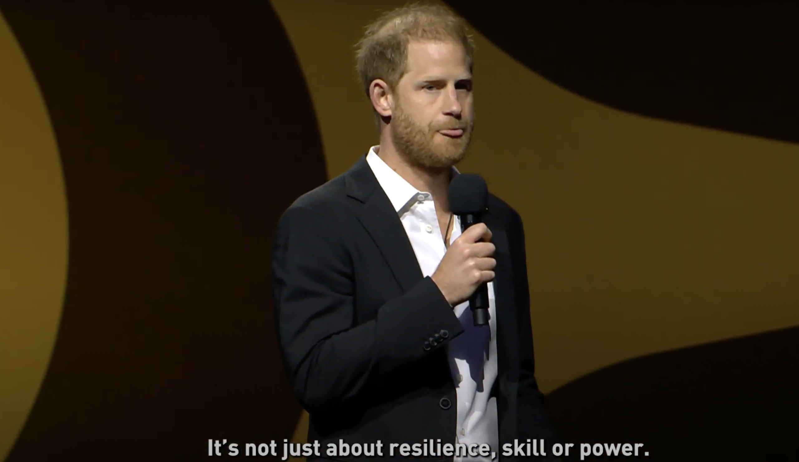 Prince Harry during his closing ceremony speech at the Invictus Games Vancouver Whistler 2025 on February 16, 2025, in Vancouver, Canada | Source: Youtube/Invictus Games Foundation