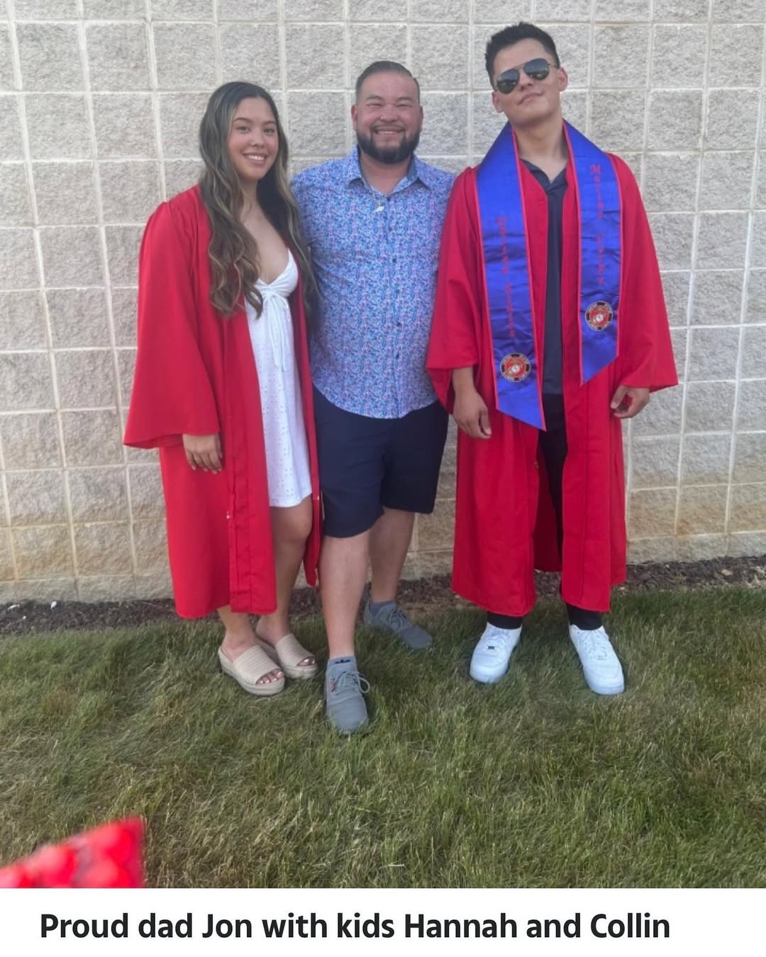 Collin Gosselin with his father and sister from a post dated August 4, 2023. | Source: Instagram/jongosselin1