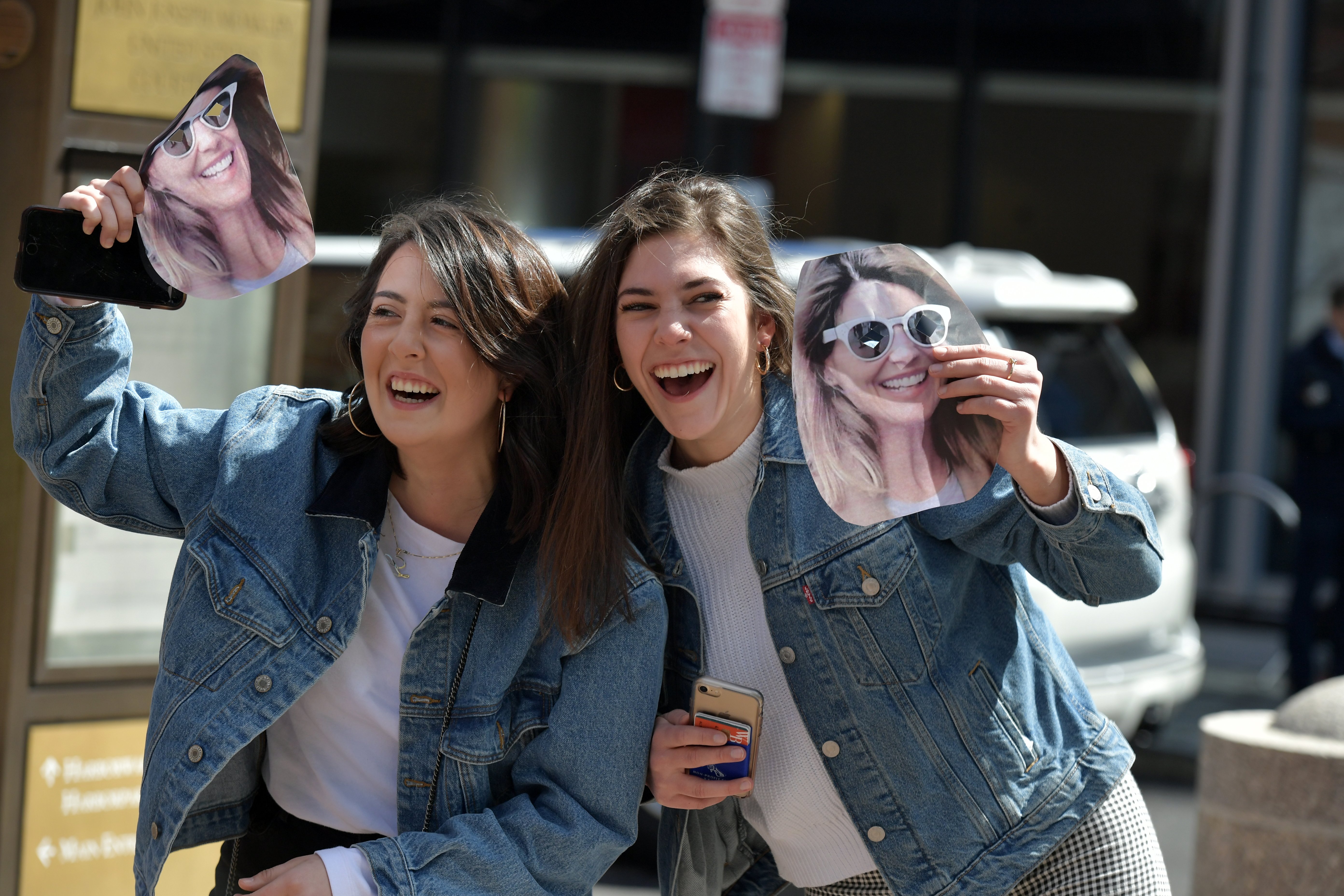 Liana Ferrara and Alyssa Stevens outside the John Joseph Moakley U.S. Courthous | Photo: Getty Images