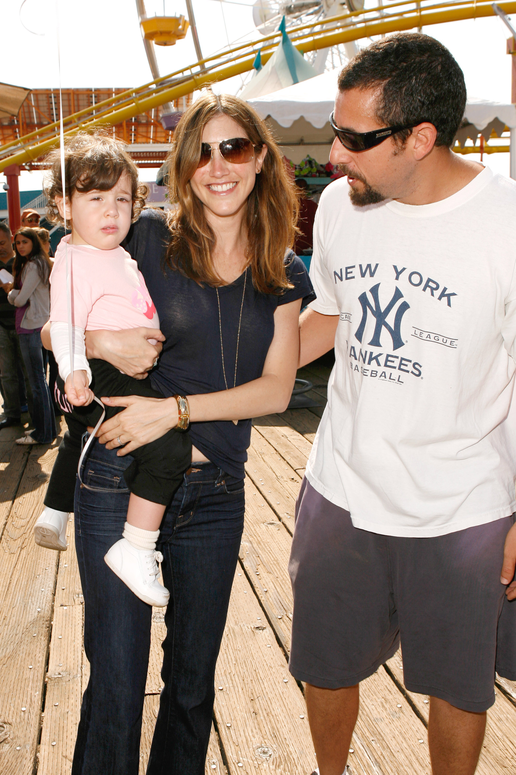 Adam, Jackie, and Sadie Sandler at the Kinerase Skincare "CelEBration on the Pier" event in California on September 29, 2007. | Source: Getty Images