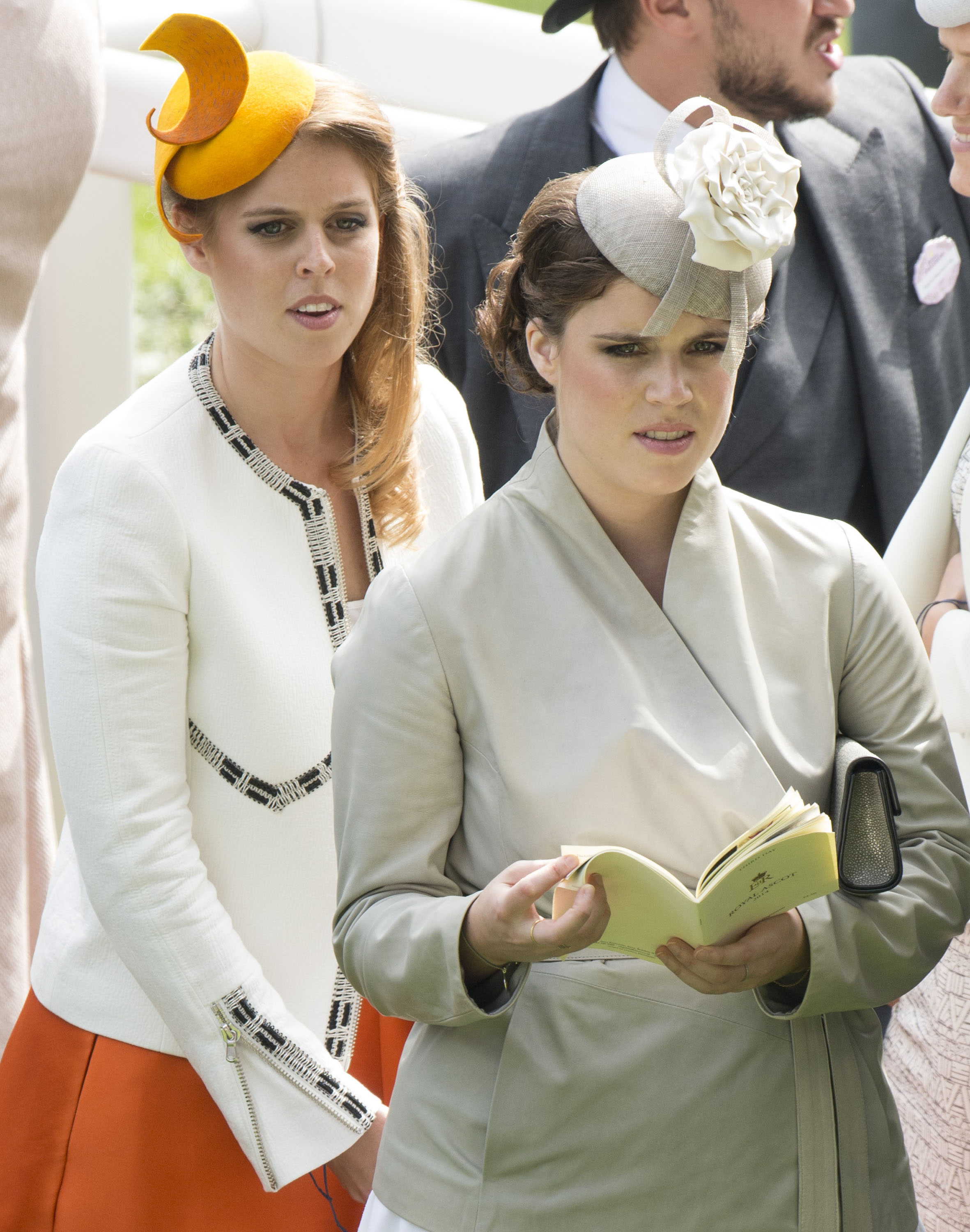 Princess Beatrice and Princess Eugenie on Day 3 of the Royal Ascot at Ascot Racecourse on June 19, 2014, in England. | Source: Getty Images