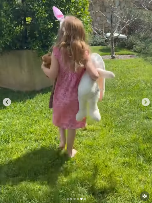 Photo of Lilibet with two stuffed animals from a video dated April 6, 2026. | Source: Instagram/meghan