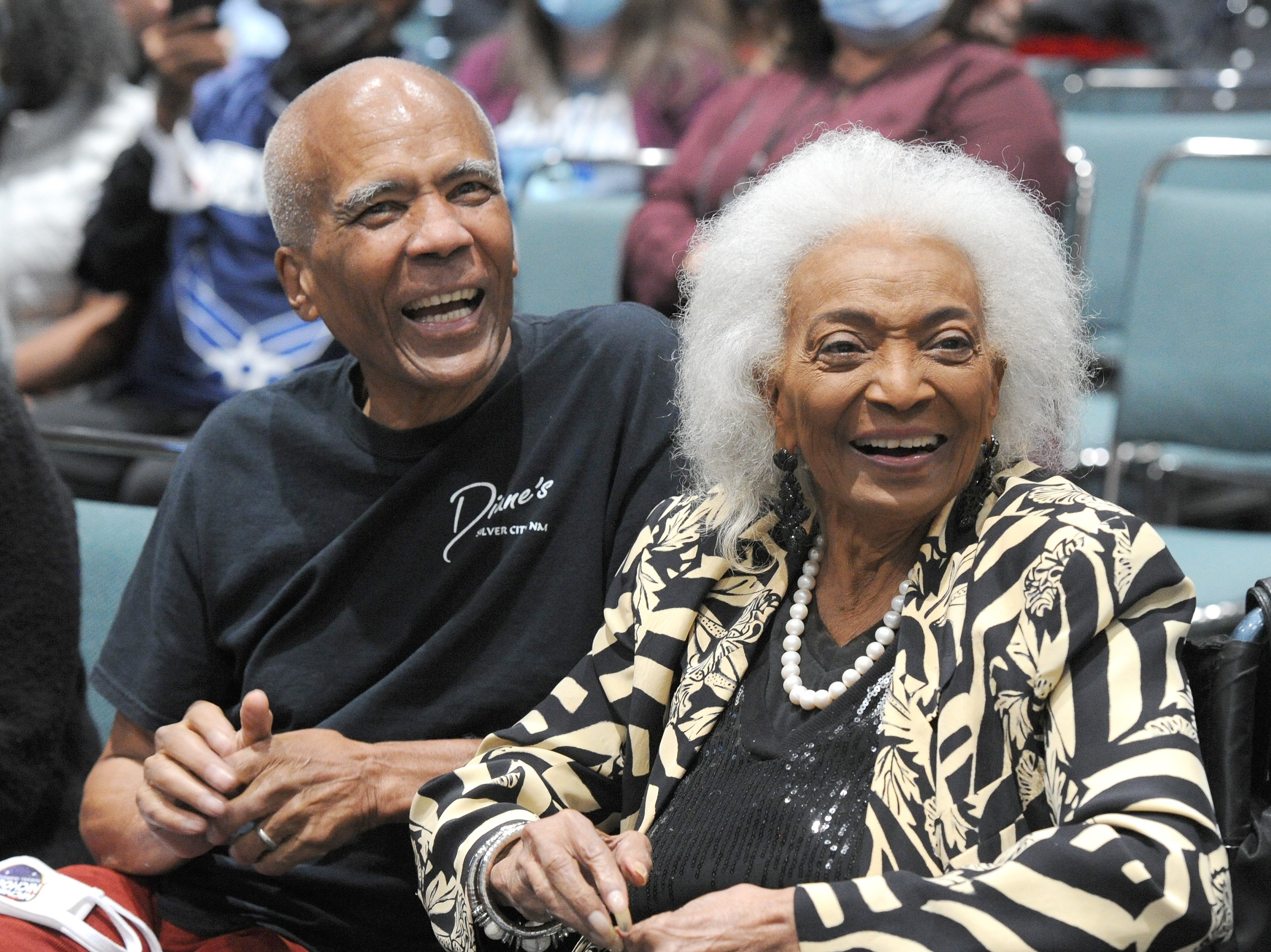  Nichelle Nichols and son Kyle Johnson attend Day 3 of the 2021 Los Angeles Comic Con held at Los Angeles Convention Center on December 5, 2021 in Los Angeles, California. | Source: Getty Images 