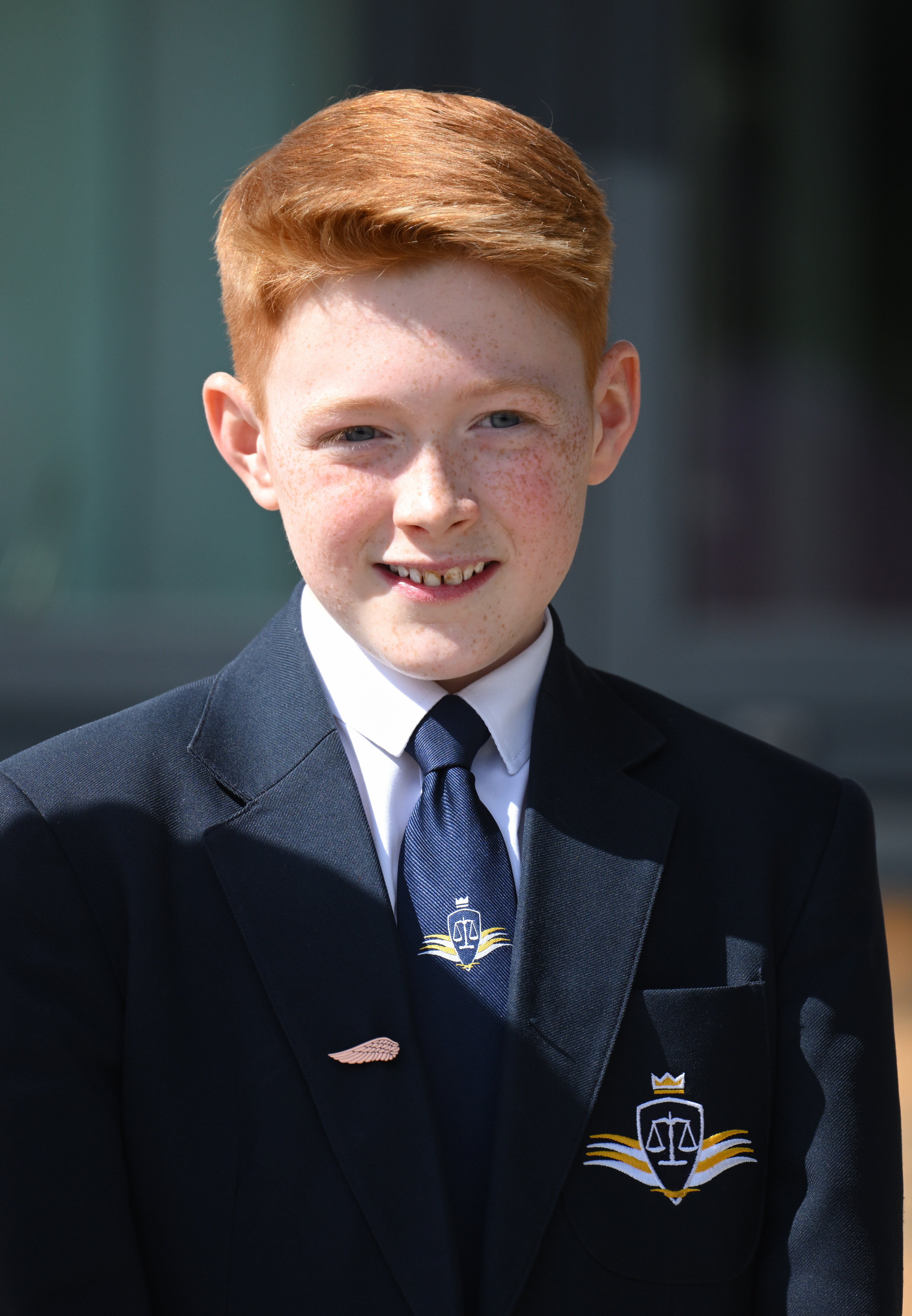 Freddie Hadley smiles as he sees Prince William during the Royal visit to St. Michael's Church of England School on April 25, 2024, in Birmingham, England. | Source: Getty Images