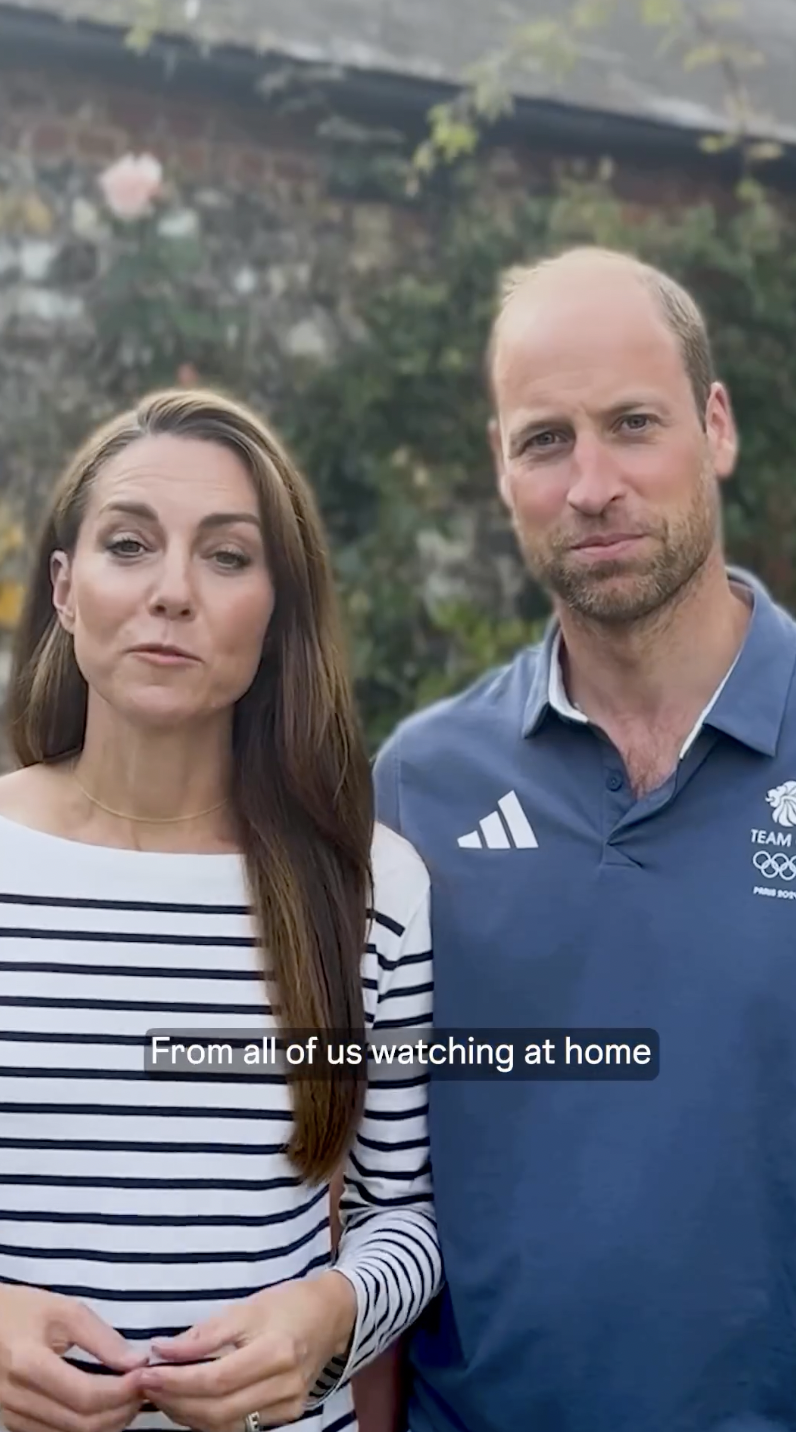 Princess Catherine and Prince William congratulating Team GB athletes in a video, posted on August 12, 2024 | Source: Instagram/princeandprincessofwales