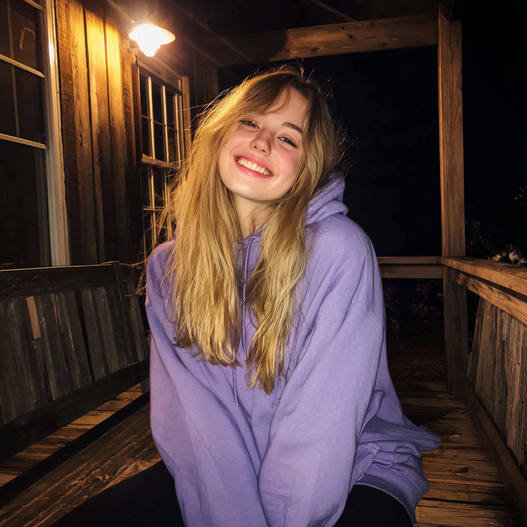 A teenage girl sitting outside | Source: Midjourney