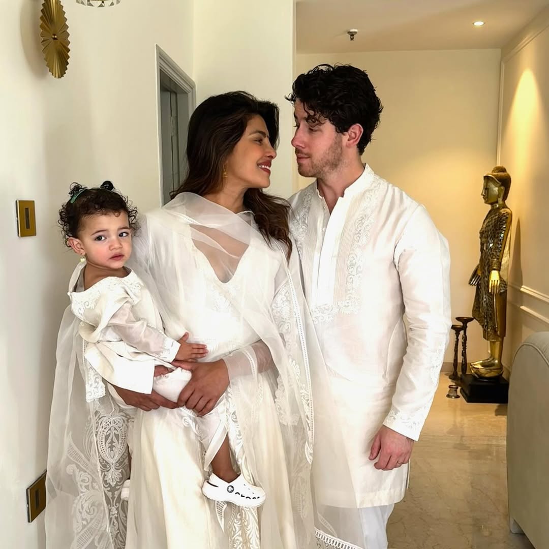 Priyanka Chopra and Nick Jonas with their daughter, Malti Marie Chopra Jonas, from a post dated March 26, 2024. | Source: Instagram/nickjonas