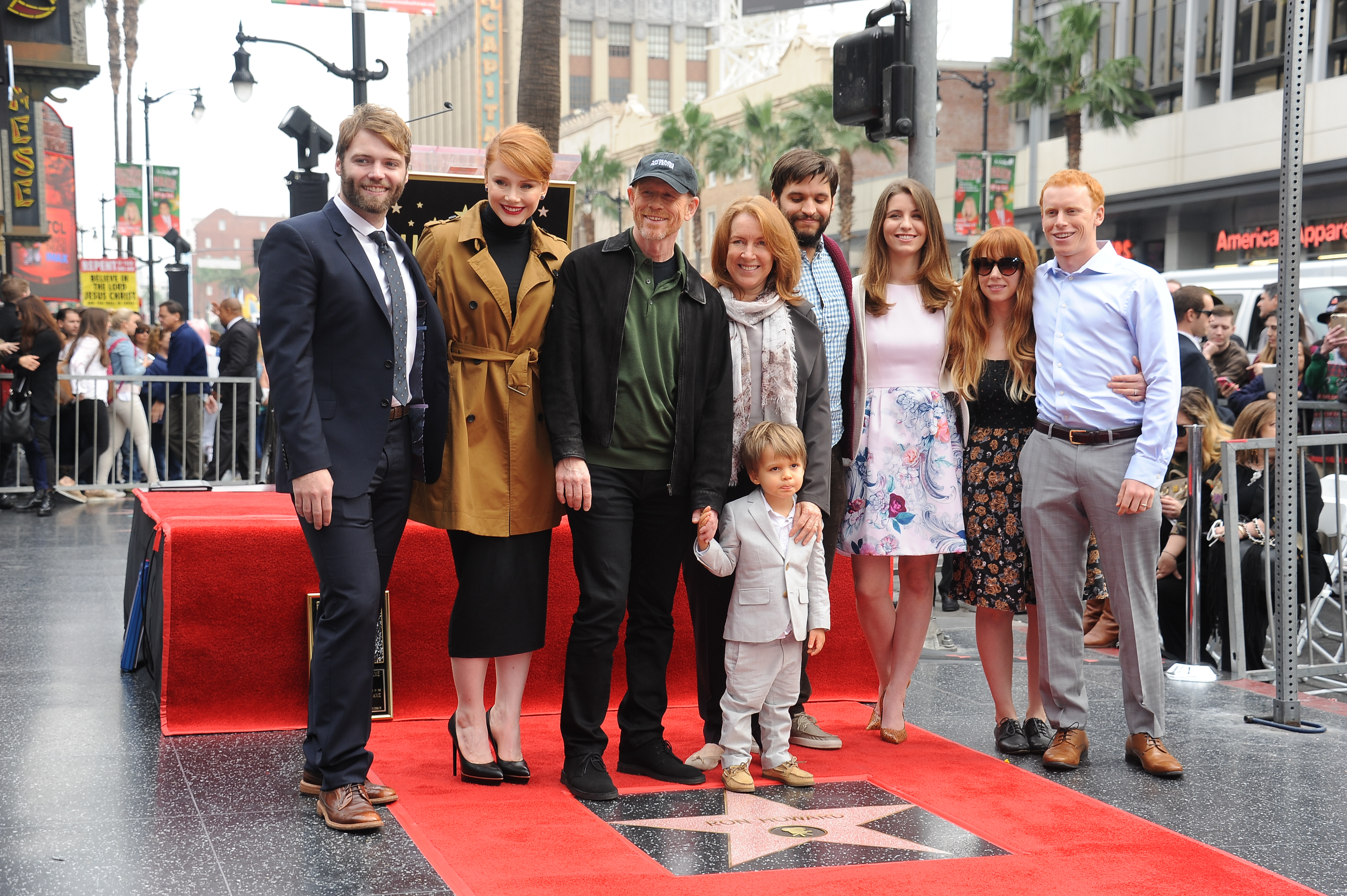 Director Ron Howard and family pose at the ceremony that honored him with a Star on the Hollywood Walk of Fame, on December 10, 2015. | Source: Getty Images