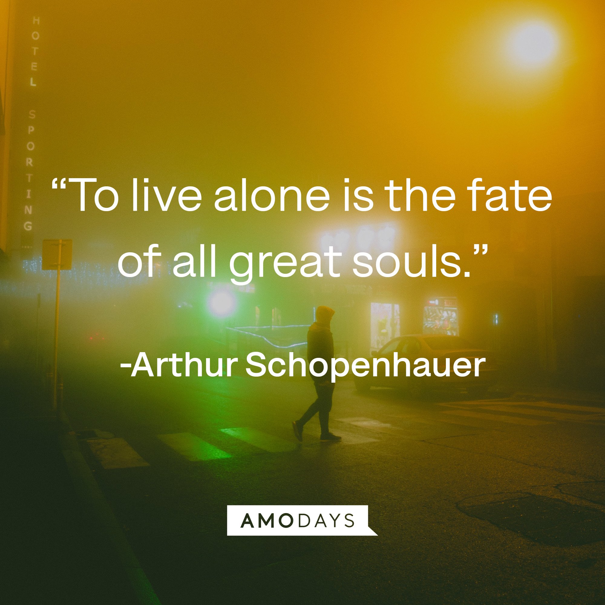 Arthur Schopenhauer’s quote: “To live alone is the fate of all great souls.” | Image: Amodays