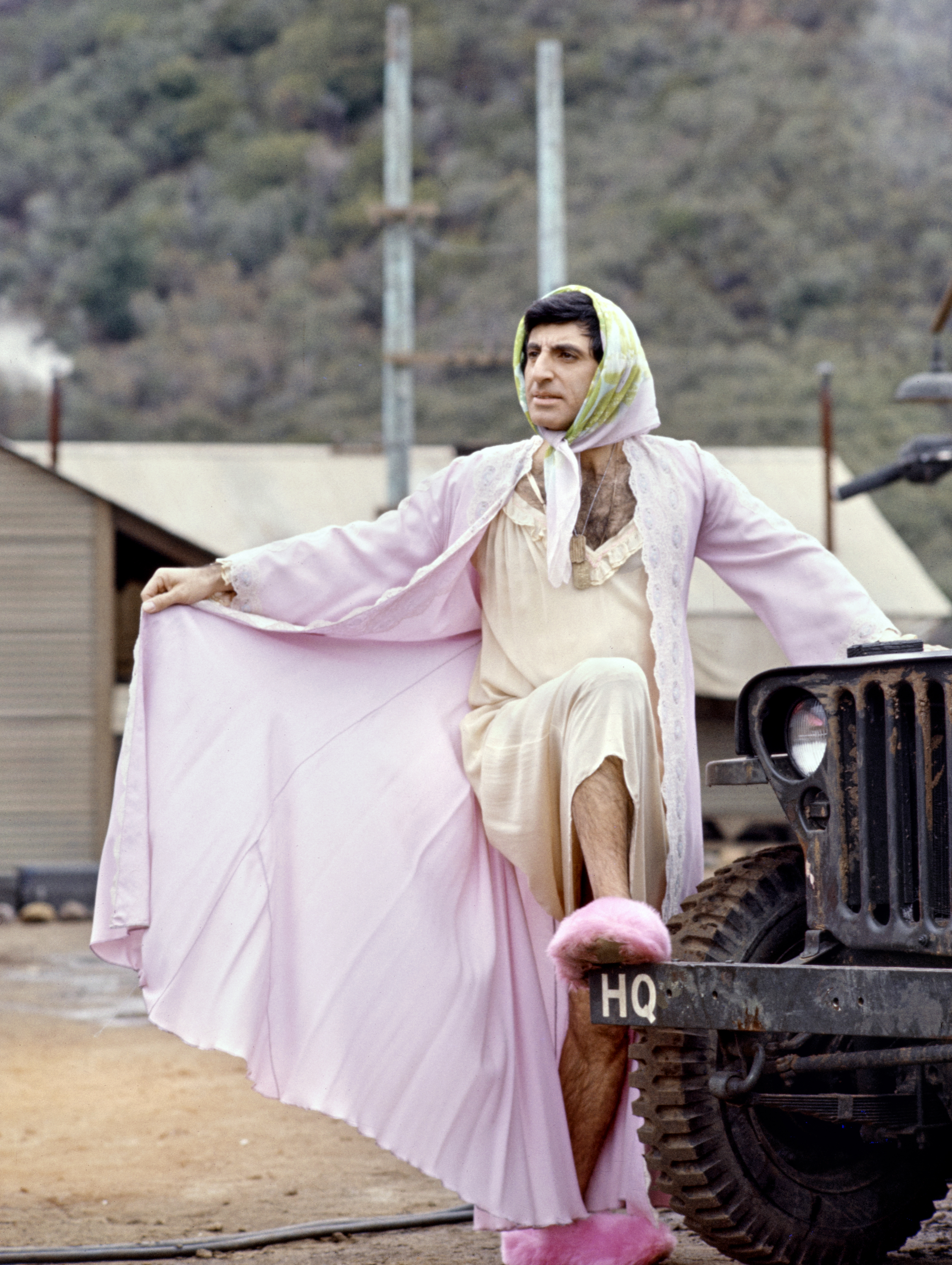 Jamie Farr as Corporal Maxwell Q. Klinger on the CBS television sitcom, "M*A*S*H" on January 1, 1977 in Los Angeles | Source: Getty Images