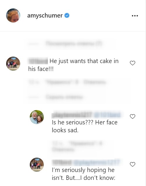 A fan's comment under Amy Schumer's birthday post. | Photo: Instagram/@amyschumer