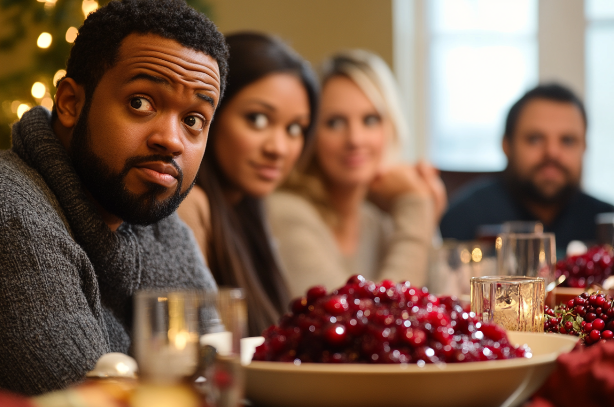 Cranberry sauce on a table | Source: Midjourney