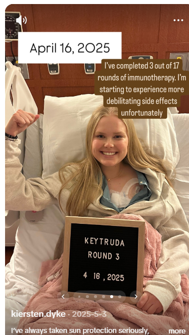 Kiersten Dyke shares a health update, from a video posted on May 3, 2025 | Source: TikTok/kiersten.dyke