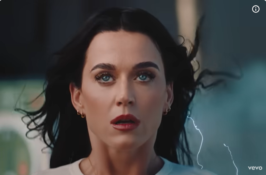 Electricity surges through Katy Perry, as seen in her music video "Bandaids," dated November 7, 2025. | Source: Youtube/KatyPerry