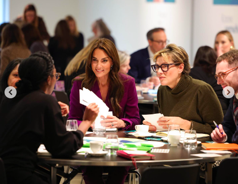 Princess Catherine having a discussion with the Shaping Us National Symposium attendees, posted on November 15, 2023 | Source: Instagram/earlychildhood and princeandprincessofwales