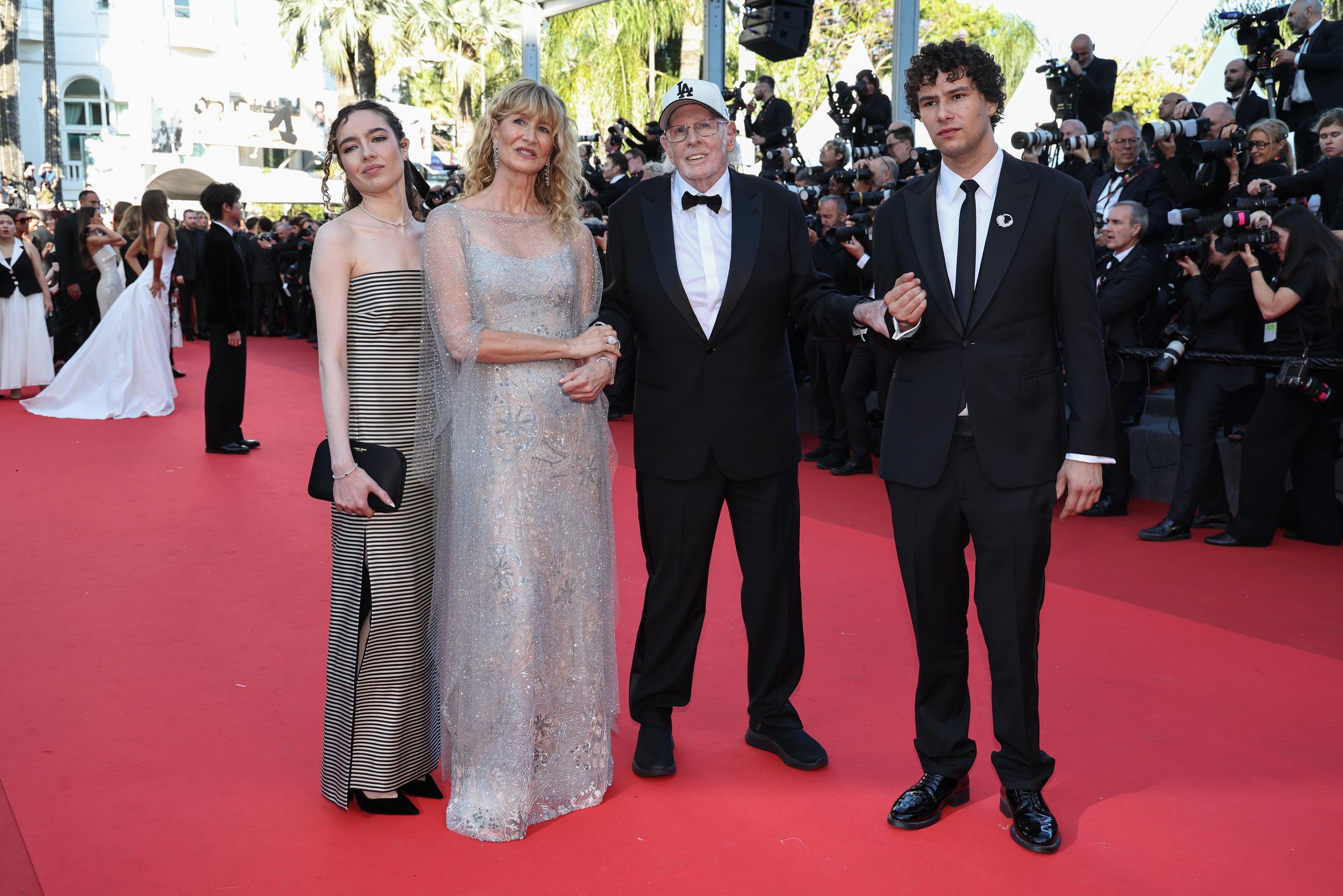Jaya Harper, Laura Dern, Bruce Dern and Ellery Walker Harper during the 79th annual Cannes Film Festival at Palais des Festivals on May 20, 2026 in Cannes, France | Source: Getty Images