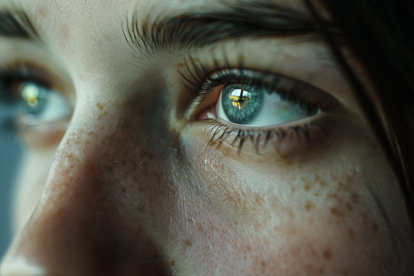 A close-up shot of a woman's face | Source: Midjourney