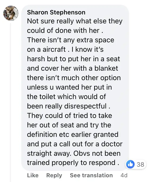 A comment left on a Facebook post about the Qatar Airways situation | Source: facebook.com/DailyMail
