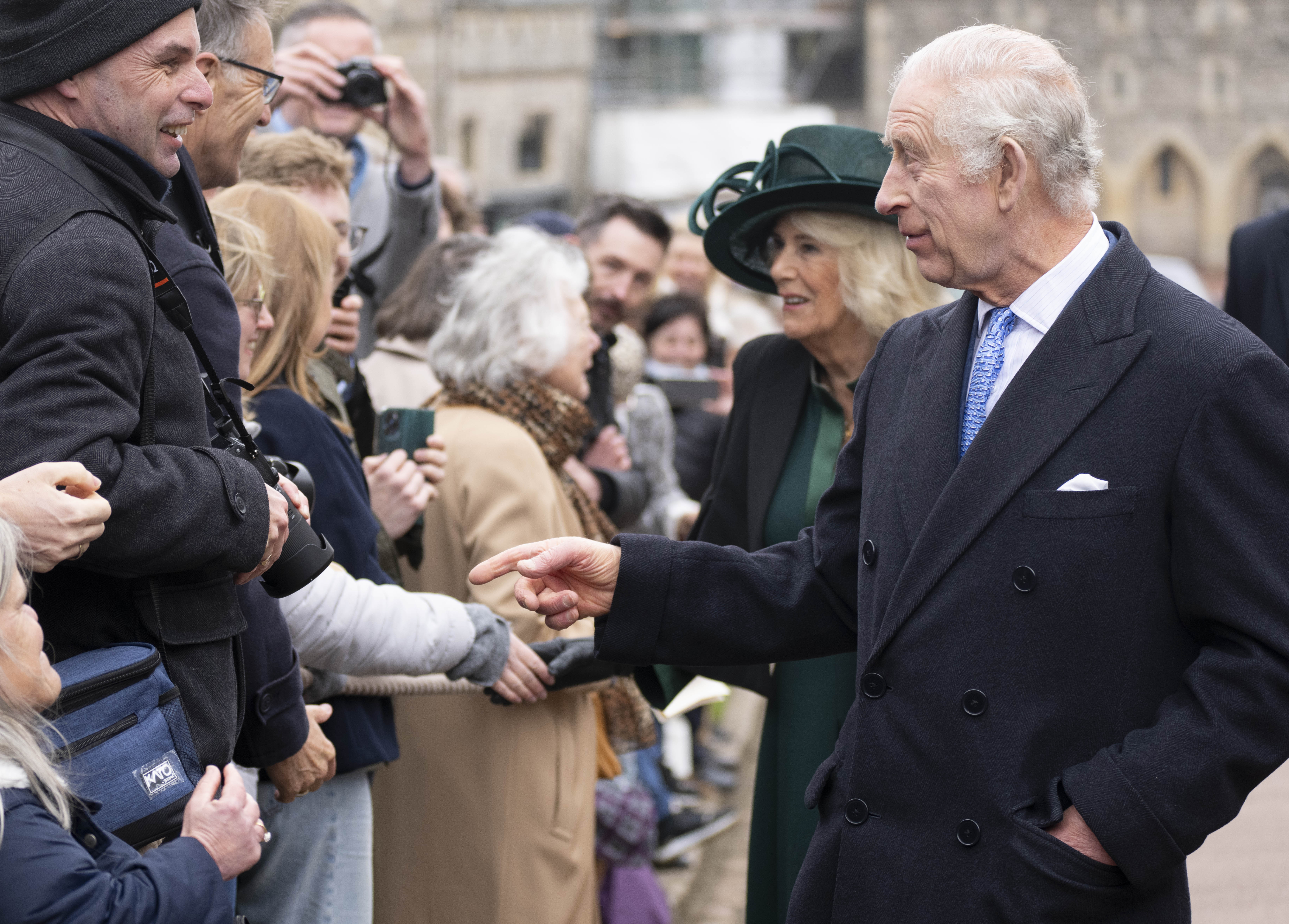 King Charles III and Queen Camilla attend the Easter Mattins Service at St George's Chapel, Windsor Castle on March 31, 2024, in Windsor, England. | Source: Getty Images