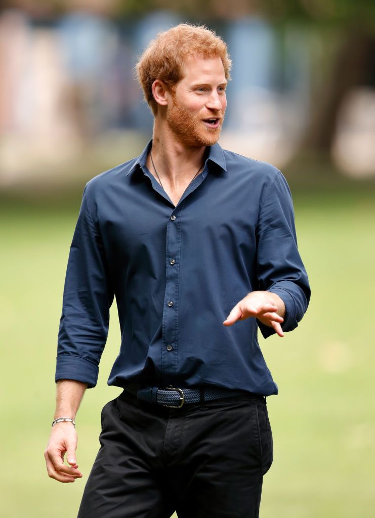 Prince Harry during a visit to a StreetGames "Fit and Fed" summer holiday activity session in Central Park, East Ham on July 28, 2017, in London, England | Photo: Getty Images