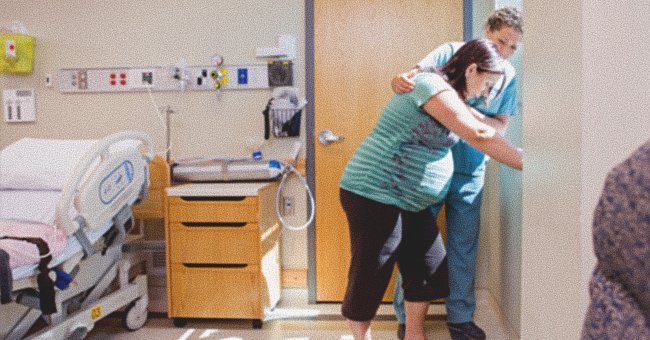 A heavily pregnant woman in the hospital. | Source: Shutterstock