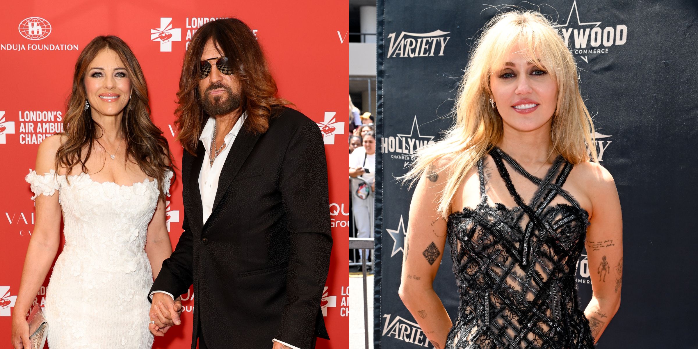 Elizabeth Hurley and Billy Ray Cyrus | Miley Cyrus | Source: Getty Images