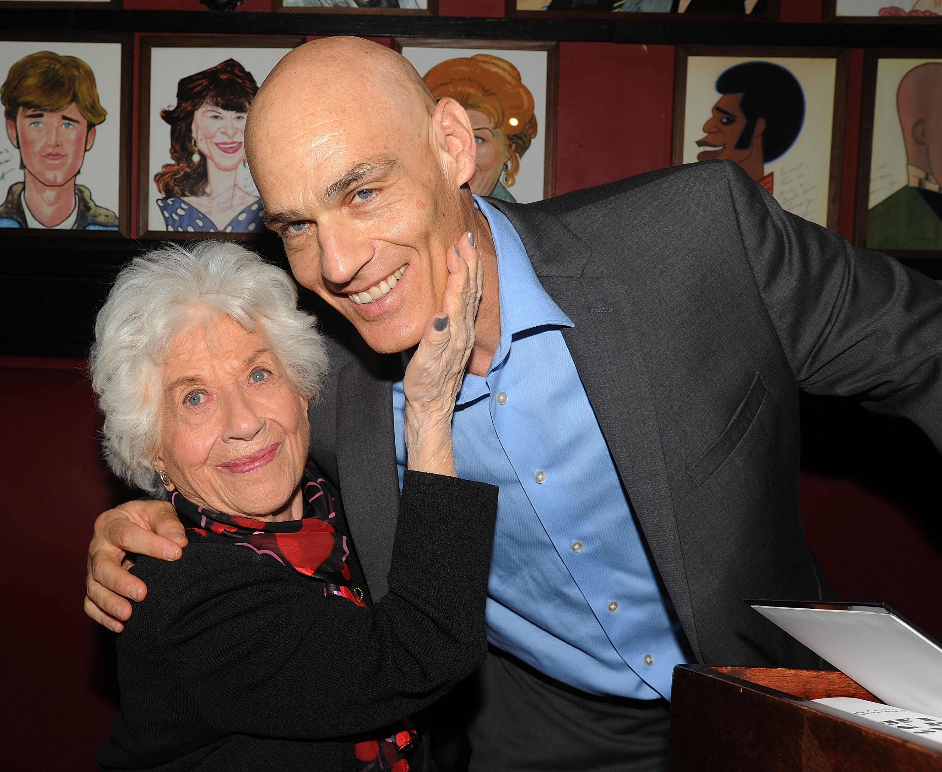 Actress Charlotte Rae and her son Larry Strauss promotes her book "The Facts of My Life" at Sardi's on November 3, 2015. | Source: Getty Images