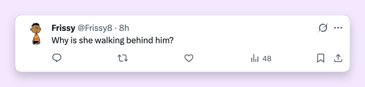 A viewer reaction to a moment during the British monarchs' visit to the United States. | Source: X/Katie Yonke