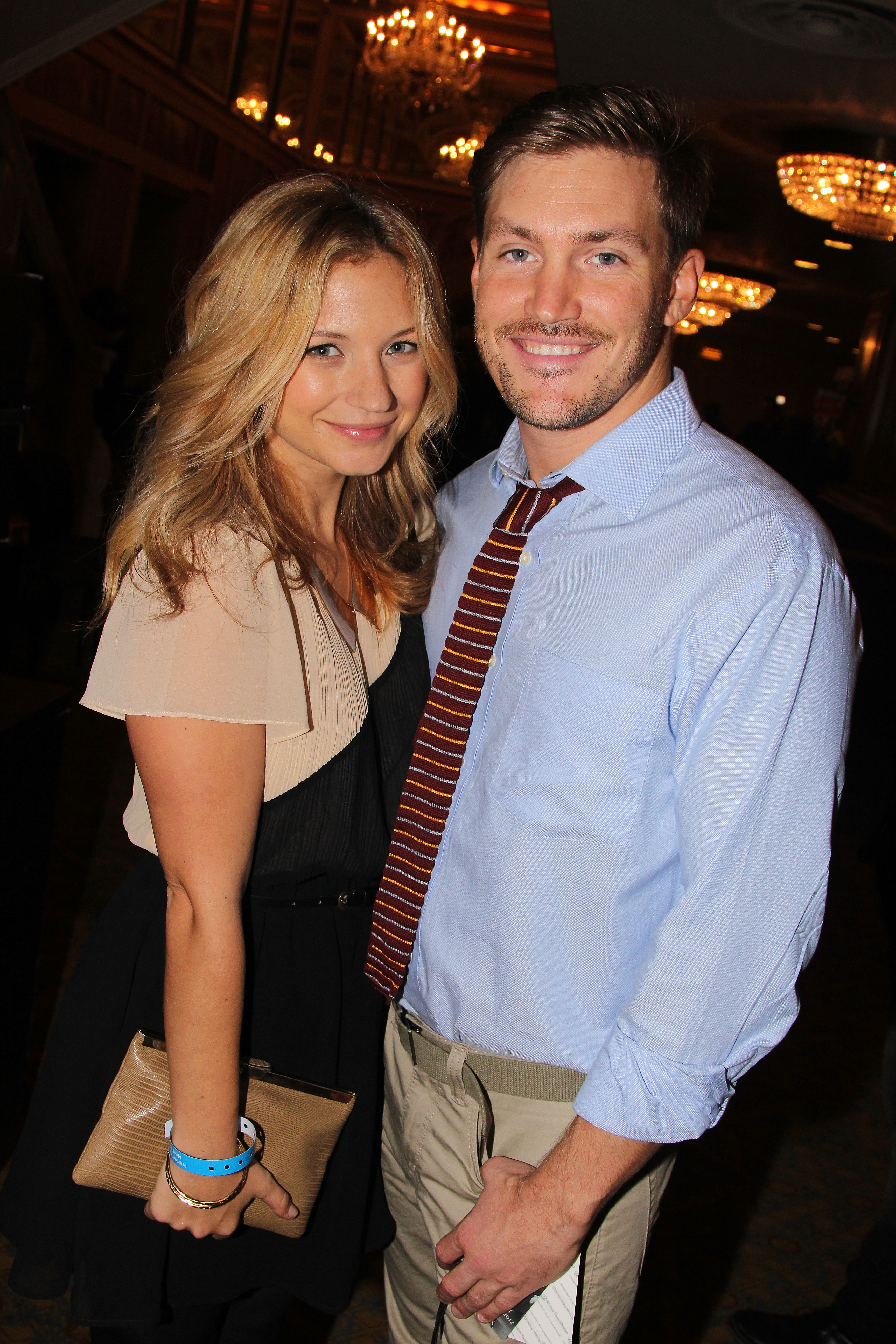 Vanessa Ray and Landon Beard at the Frankie Valli and the Four Seasons 50th Anniversary Celebration and the Broadway debut of "The One. The Only. The Original" at The Broadway Theatre on October 19, 2012, in New York. | Source: Getty Images
