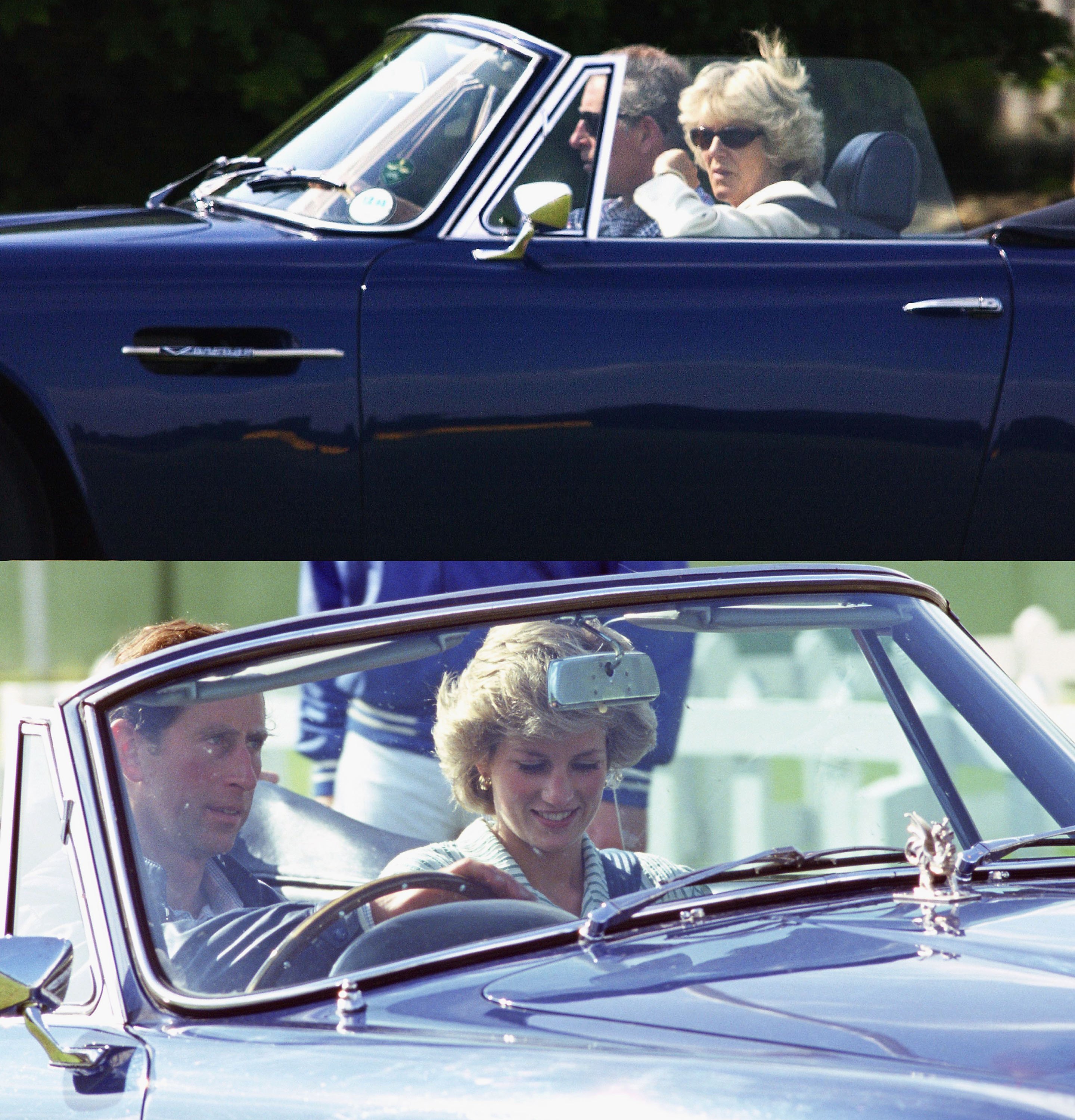 Prince Charles pictured driving both Camilla Parker Bowles and Princess Diana in the Aston Martin car | Source: Getty Images