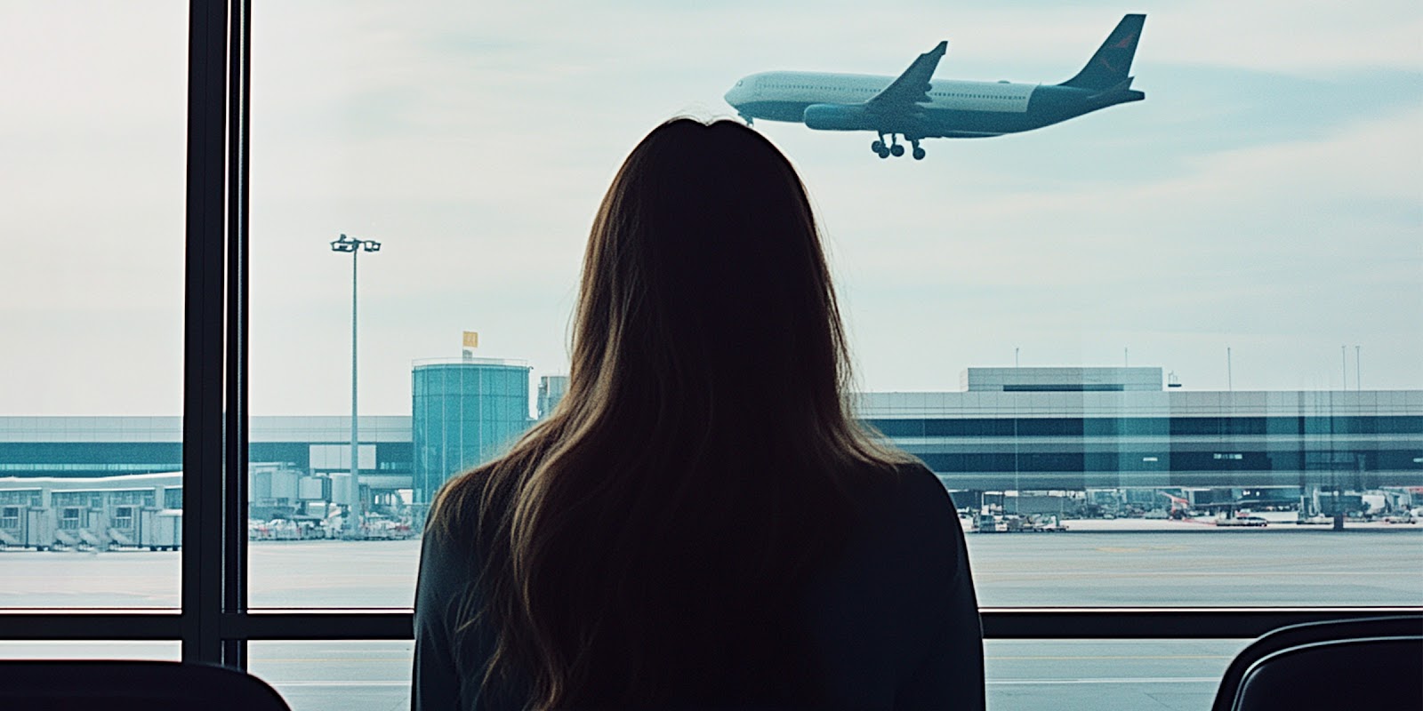 A woman at the airport | Source: Midjourney