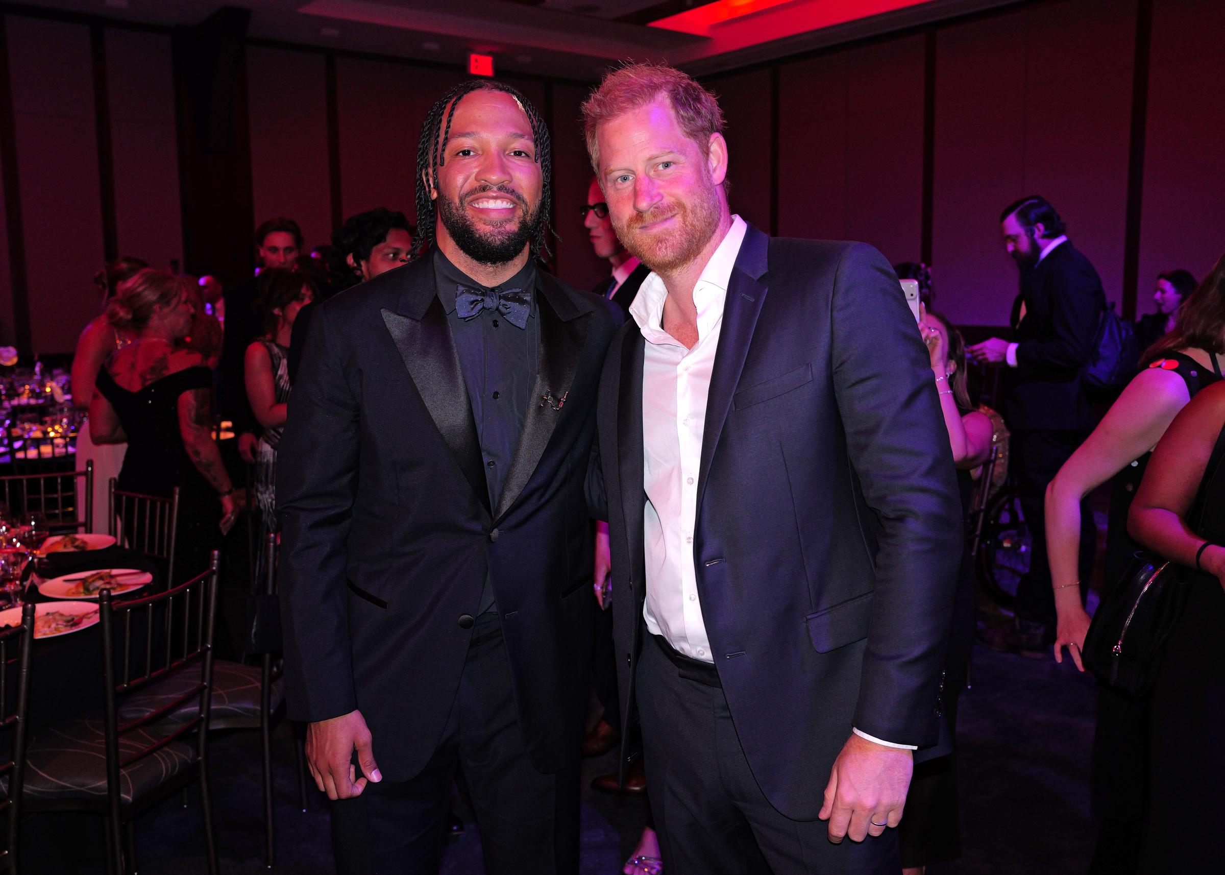 Harry joined fellow featured speaker Jalen Brunson during the inaugural TIME100 Sports Gala, where five prominent figures delivered remarks on the impact of sports. The evening's lineup also included Alysa Liu, Alex Morgan, and LeBron James. | Source: Getty Images