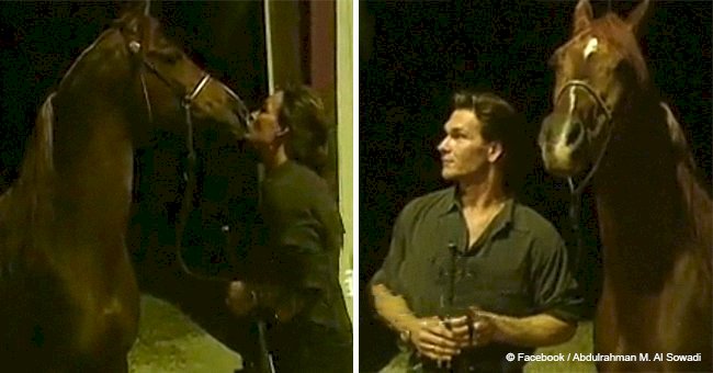 Extremely rare footage shows Patrick Swayze presenting his champion horse