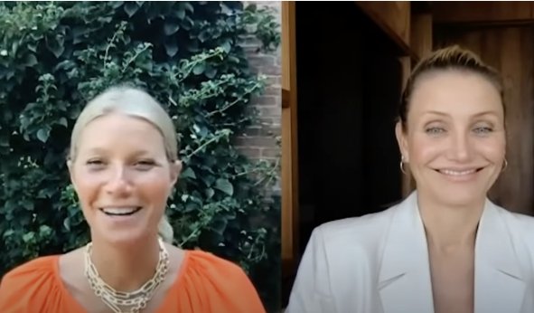 Gwyneth Patlrow and Cameron Diaz in an online interview for Goop. 2021 | Source: Youtube/goop