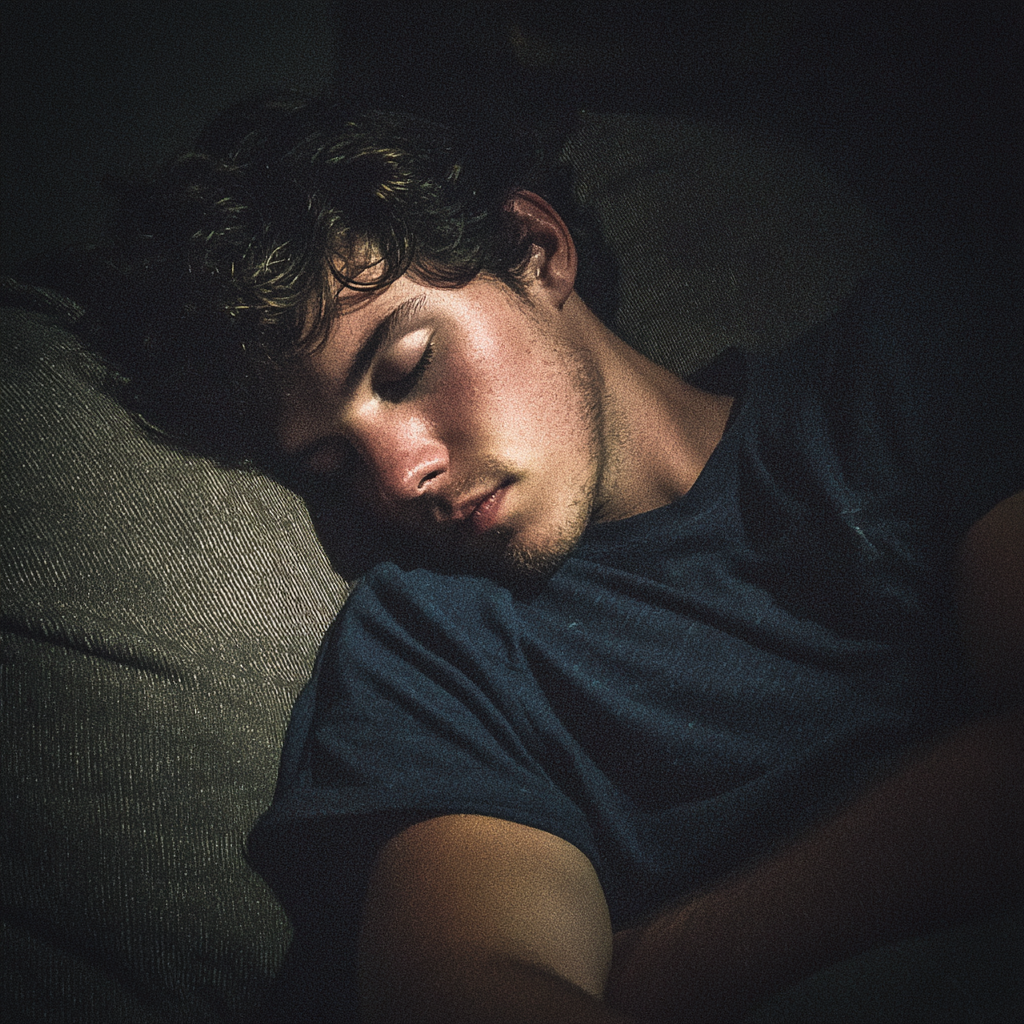 A man sleeping on a couch | Source: Midjourney