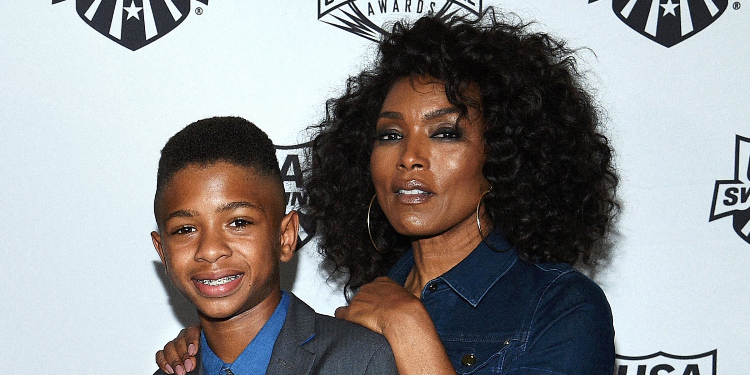 Angela Basset with Her Son Slater I Source: Getty Images