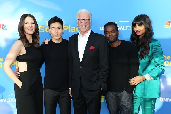 D'Arcy Carden, Manny Jacinto, Ted Danson, William Jackson Harper, and Jameela Jamil attend the FYC event for NBC's "The Good Place" at Saban Media Center on June 07, 2019, in North Hollywood, California. | Source: Getty Images.