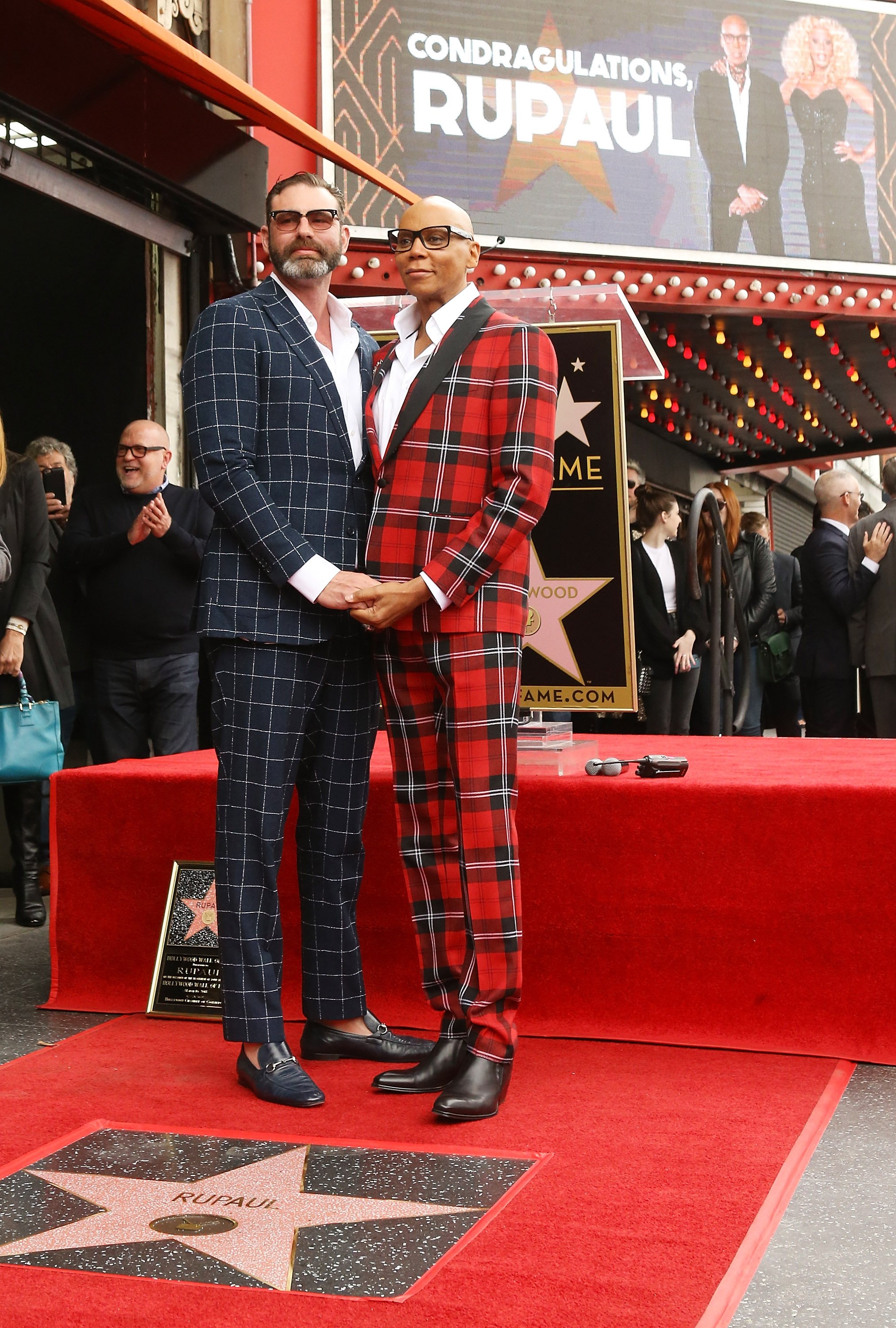  RuPaul and Georges LeBar at the ceremony honoring RuPaul with a Star on The Hollywood Walk of Fame on March 16, 2018, in California | Source: Getty Images