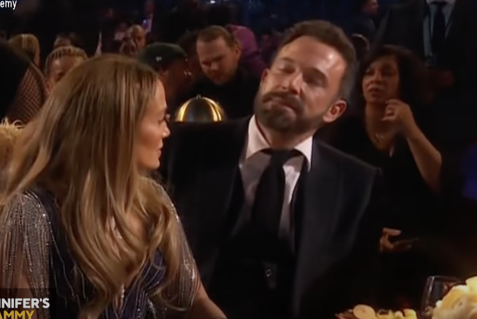 Jennifer Lopez and Ben Affleck at the 2023 Grammys, dated February 8, 2023 | Source: YouTube/@EntertainmentTonight