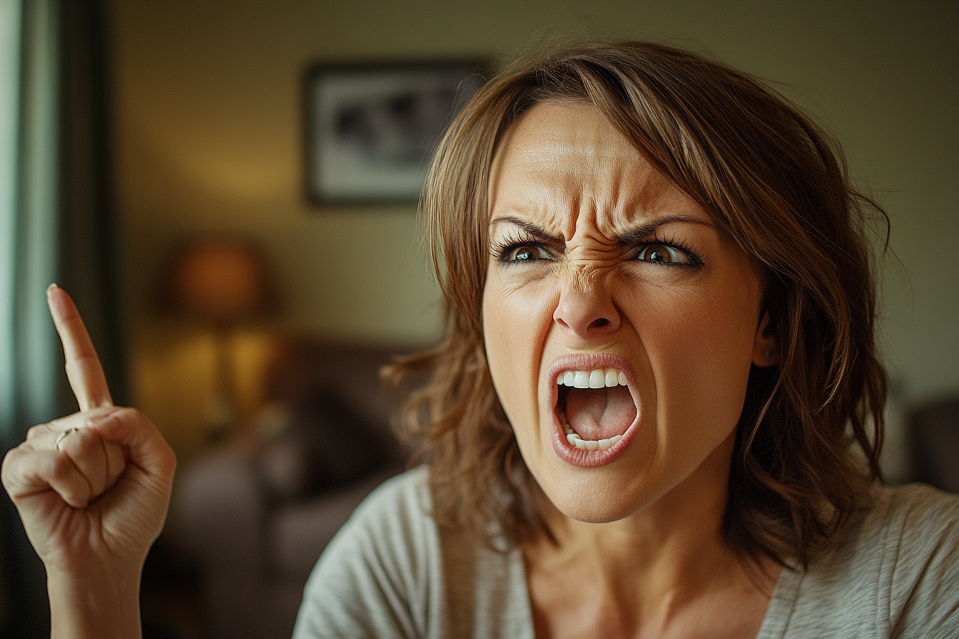 A woman gesturing angrily | Source: Midjourney