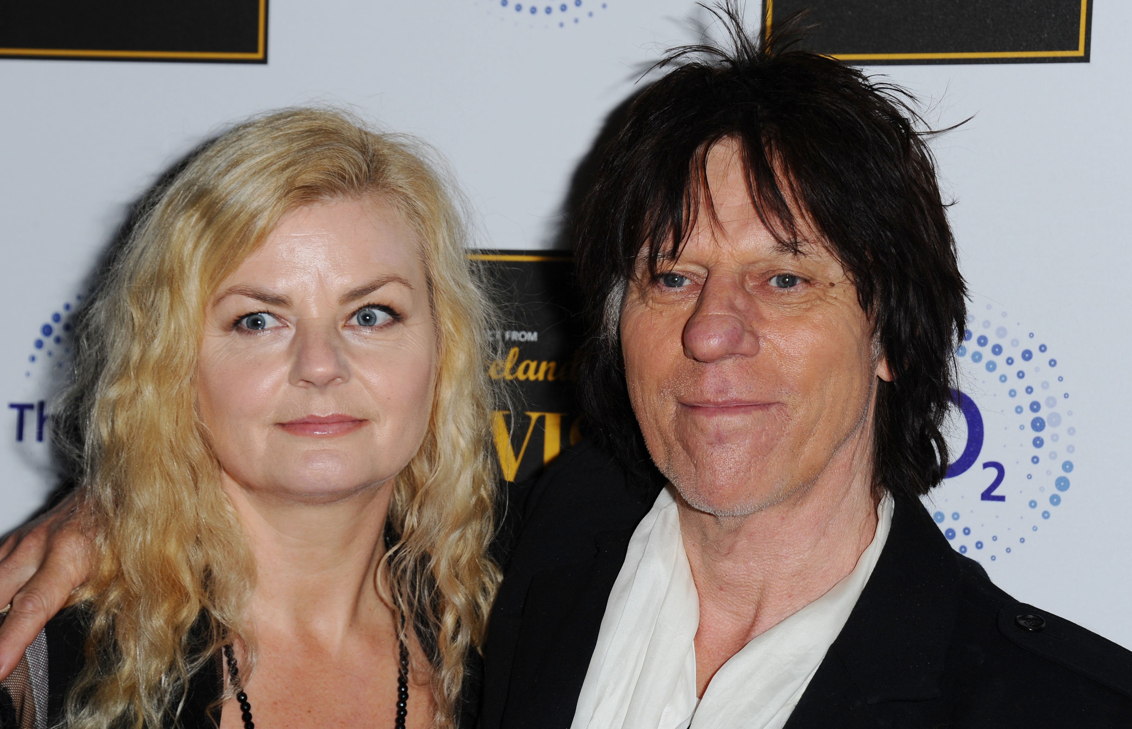 Sandra Cash and Jeff Beck are pictured at the 'Elvis at the 02' exhibition at 02 Arena on December 15, 2014, in London, England | Source: Getty Images