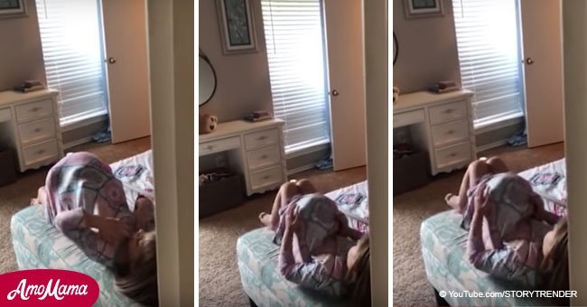 Adorable moment pregnant mother catches 4-year-old pretending to give birth to a stuffed toy